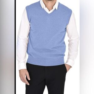 100% CASHMERE Blue Sleeveless Sweater Vest